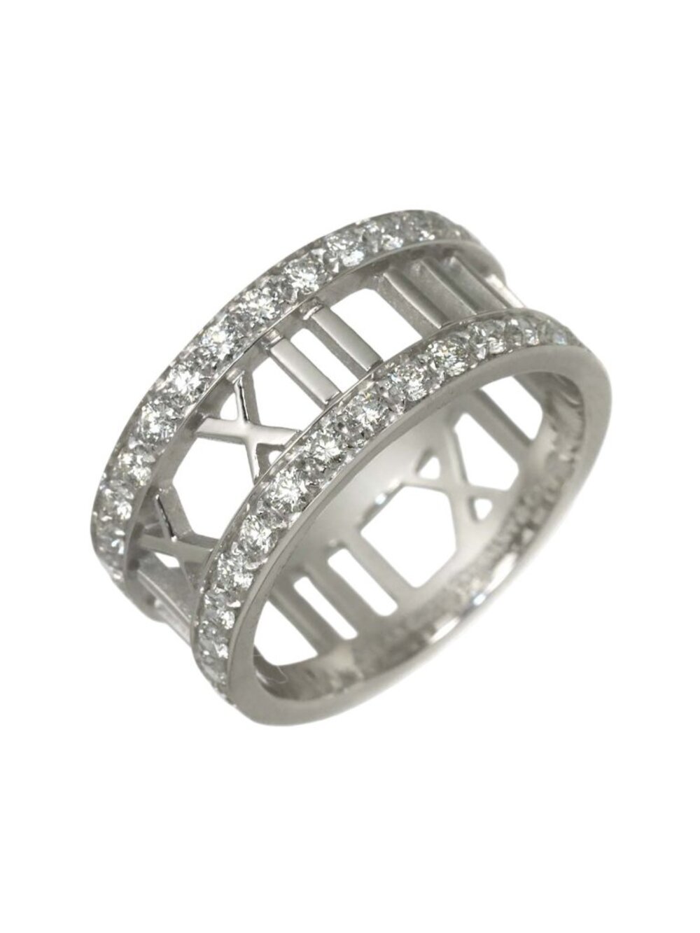 Tiffany & Co Atlas Open Heart Ring Diamond 18k White Gold